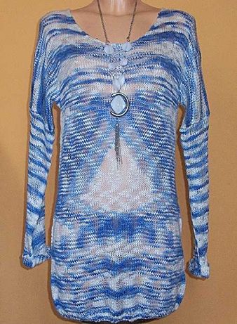Sweter tunika odcienie niebieskiego marki RED LABEL r 38/40 - nowy