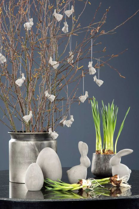 Zając Zajączek betonowy 2 wzory szary h17cm. 50107