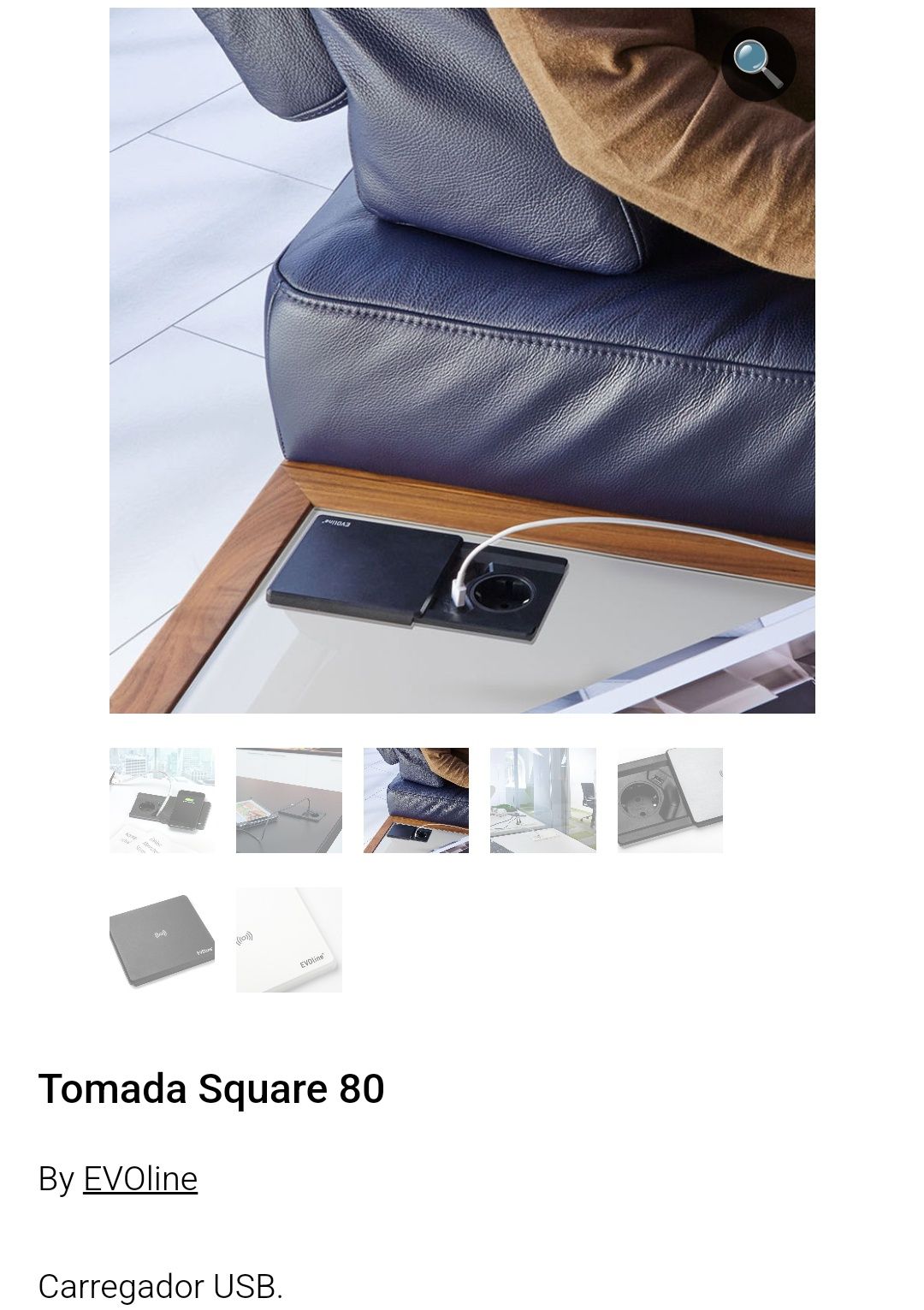 Tomada Evoline Square 80 com indução