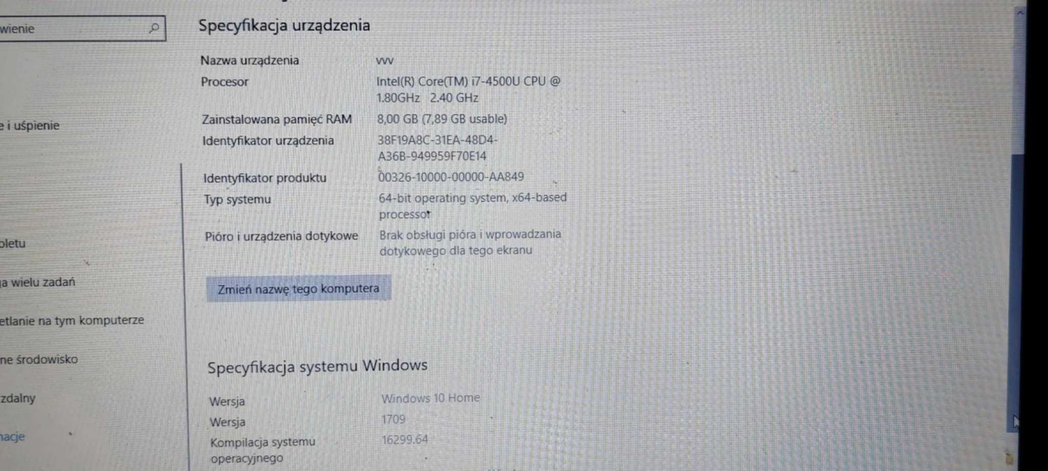 Sprzedam laptopa DELL Inspiron 3537 i7-4500U 8GB RAM 500GB HDD
