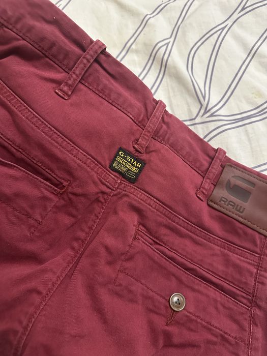 Джинси G Star Raw бордові