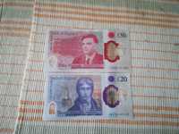 Kolekcjonerskie banknoty 20 i 50 funt stan bankowy