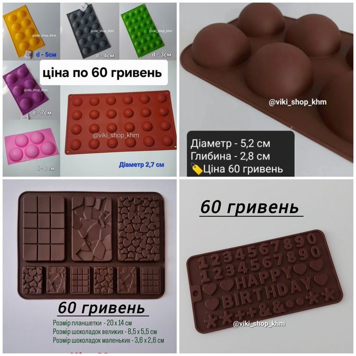 Силіконова форма конфі, кругла для начинок, форма Напівсфера