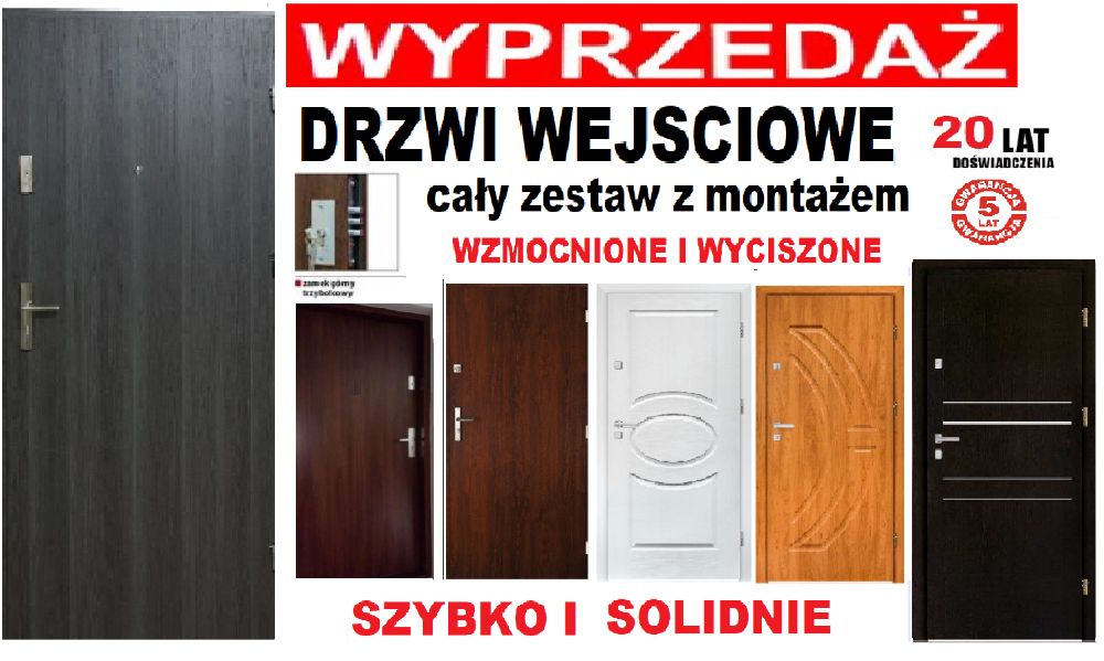 Drzwi wejściowe ZEWNĘTRZNE do mieszkań Z MONTAŻEM- wewnątrzklatkowe.
