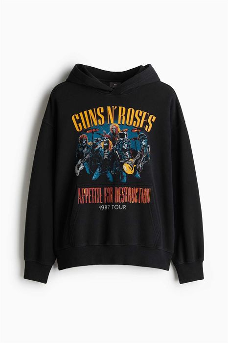 Bluza z kapturem i nadrukiem Oversized Fit S Guns N Roses PROMOCJA