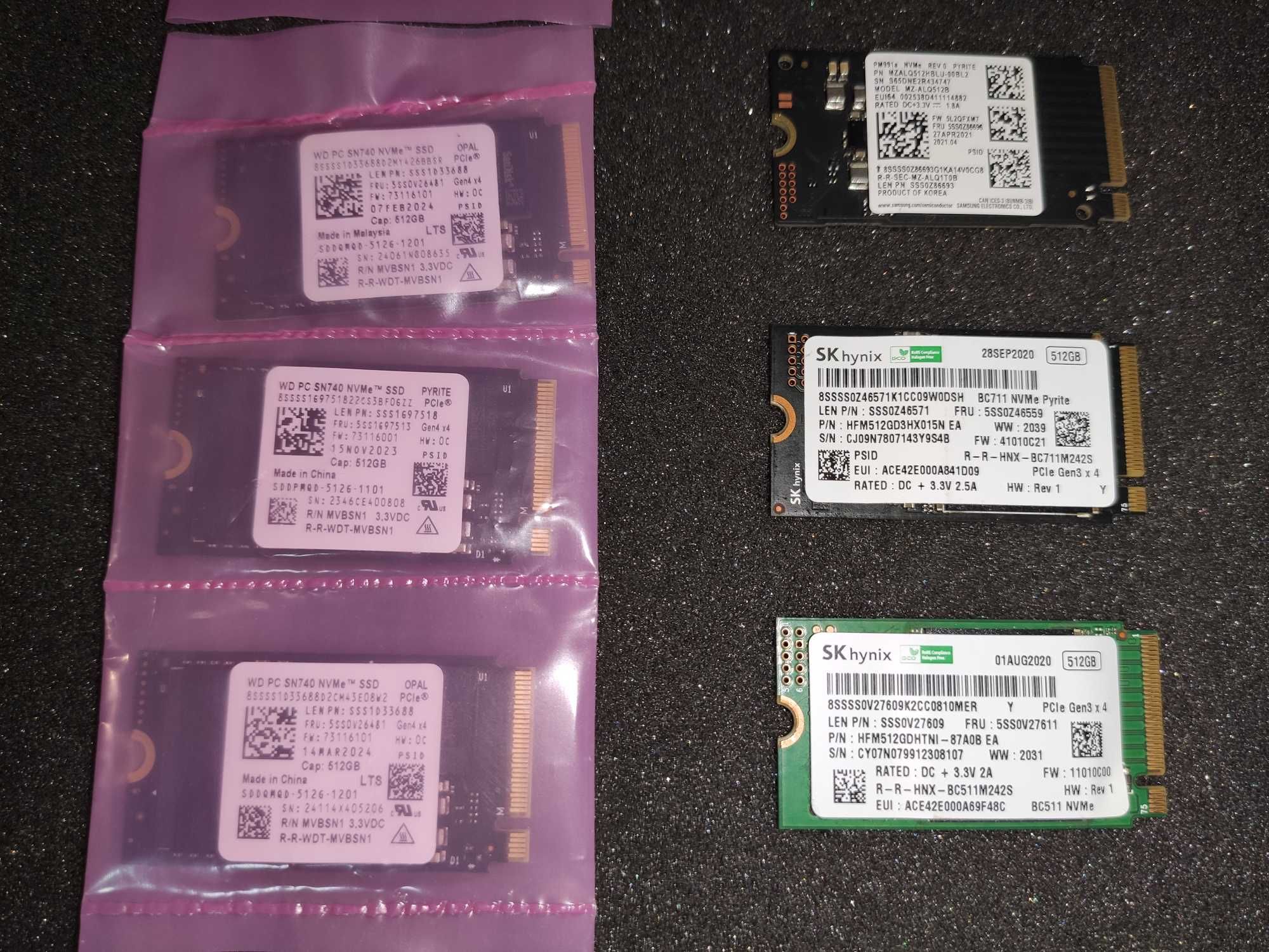 512GB 1TB SSD 2242 M2 NVMe WD Samsung Hynix Kingbank