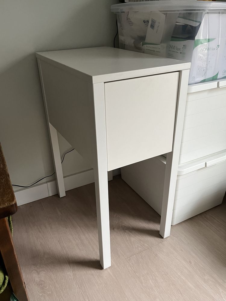 Ikea stolik szafka nocna biały z szufladą