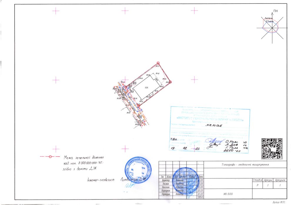 Топографічна зйомка, Топозйомка з погодження, Топозйомка, 1:500, Топо