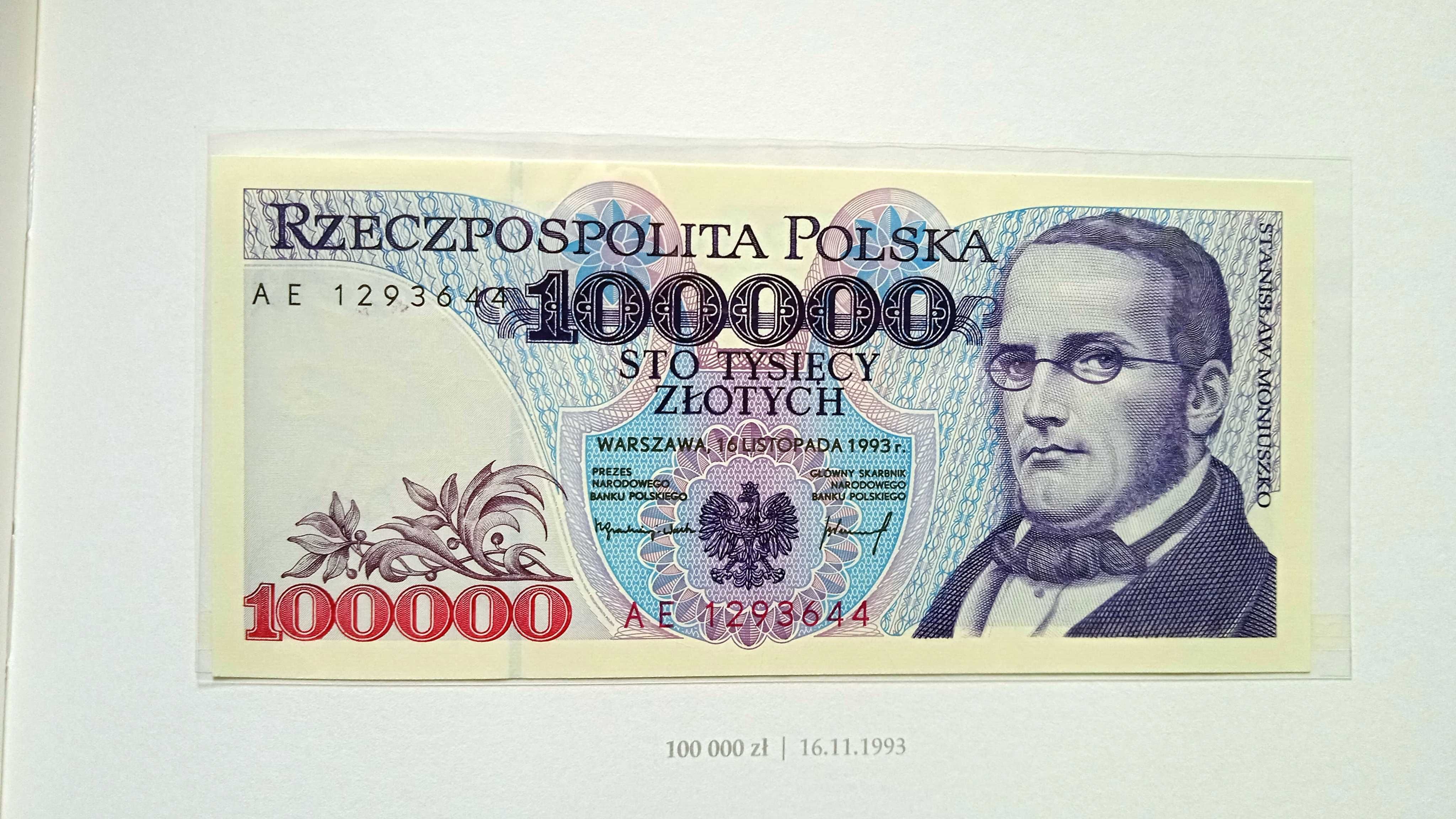 Banknot PRL 100000 zł 1993  AE  st.1 UNC