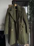 Stradivarius płaszcz zielony z wełną militarny oliwkowy khaki