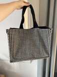 Torba shopper w pepitke duza miesci a4