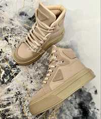 buty PRADA za kostke prada bezowe wysokie sneakers 37-42