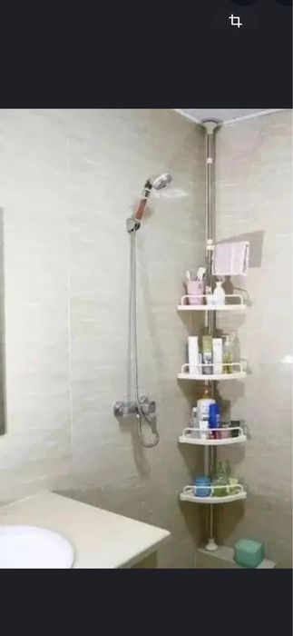 Полка угловая в ванну телескопическая