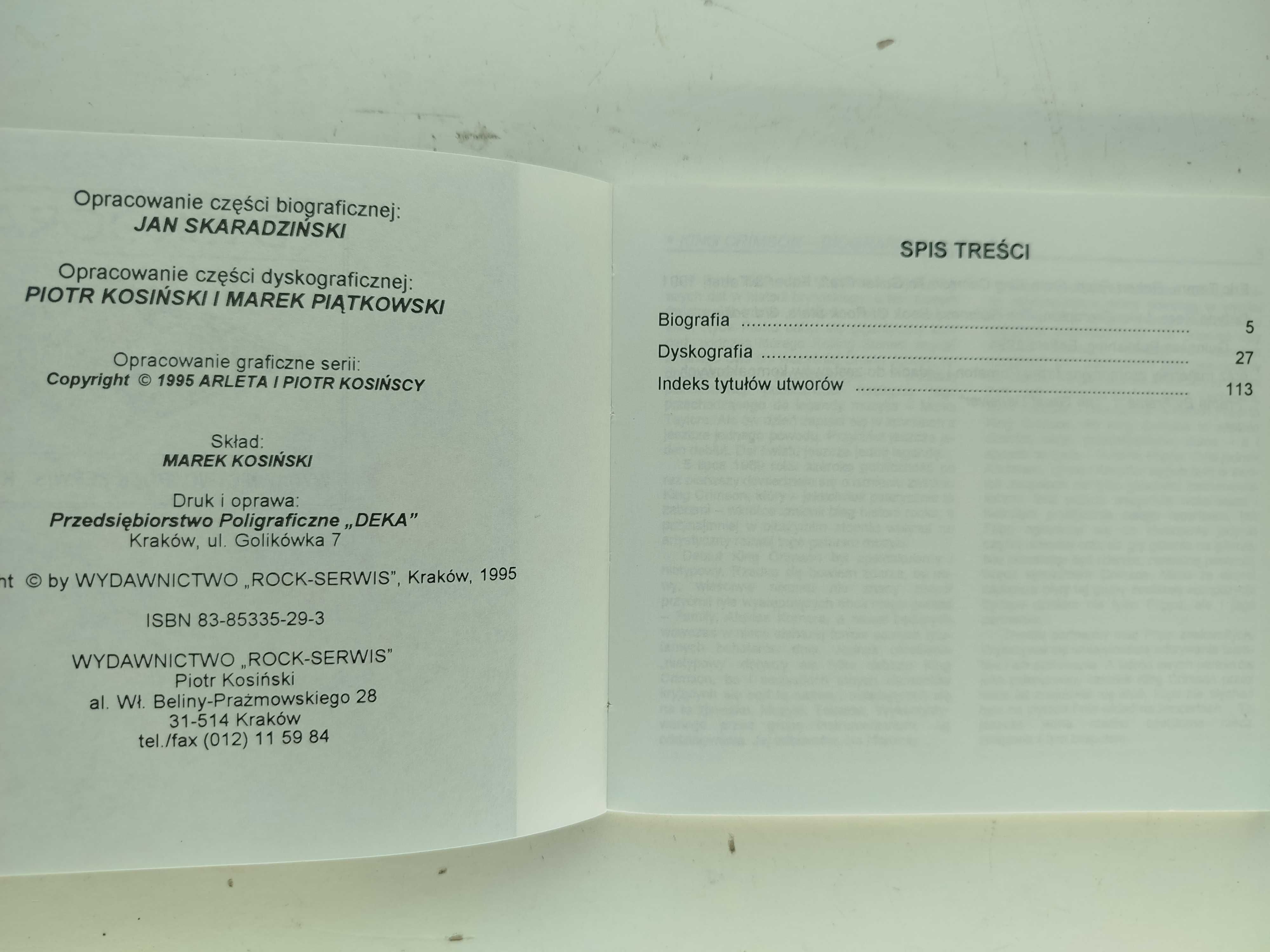 Dyskografie King Crimson Rock Serwis Kosiński Skaradziński Piątkowski