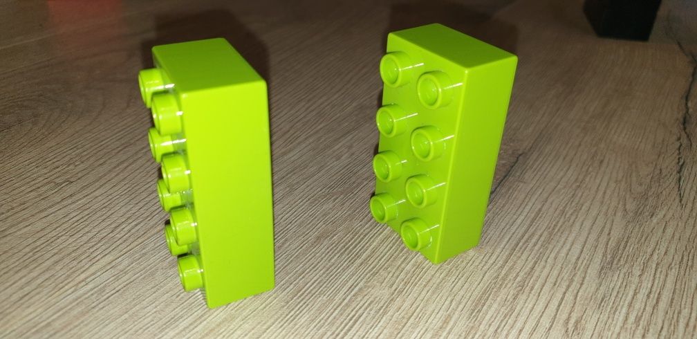 Klocki lego duplo 2x4 grube jasno zielone 2szt