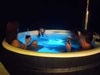 Kaszuby, Jacuzzi,Nowy Szary drewniany domek z kominkiem, Wakacje,Staw,