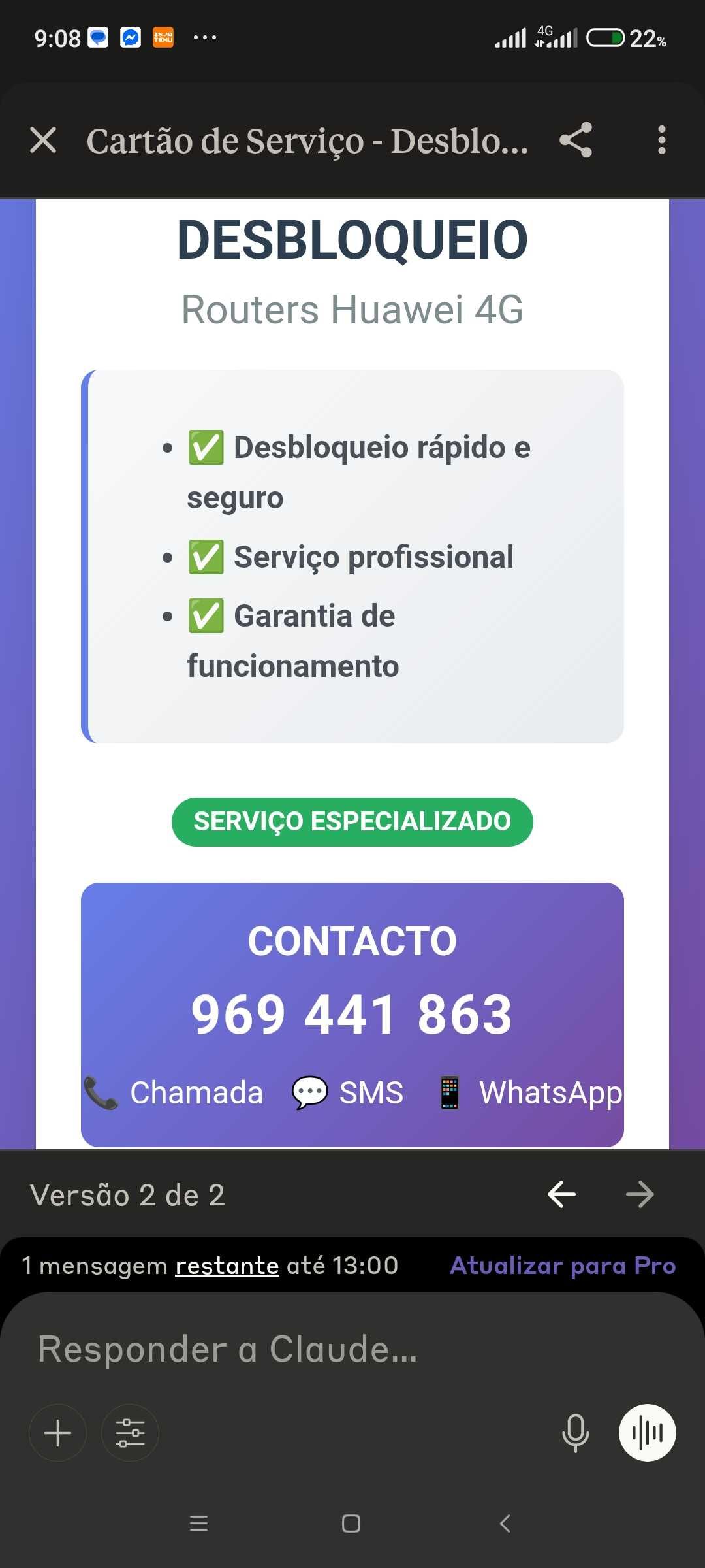 Desbloqueio Huawei B310, B315, B525 router
