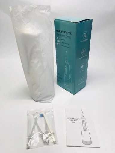 Przenośny irygator dentystyczny białyIPX7 310ml+4 końcówki ZACCER M209