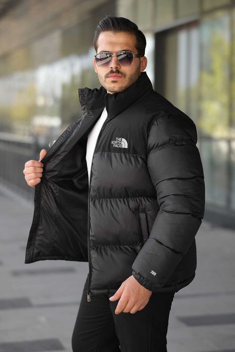 Чоловіча куртка the north face 700 пух лого термопринт S M L XL XXL