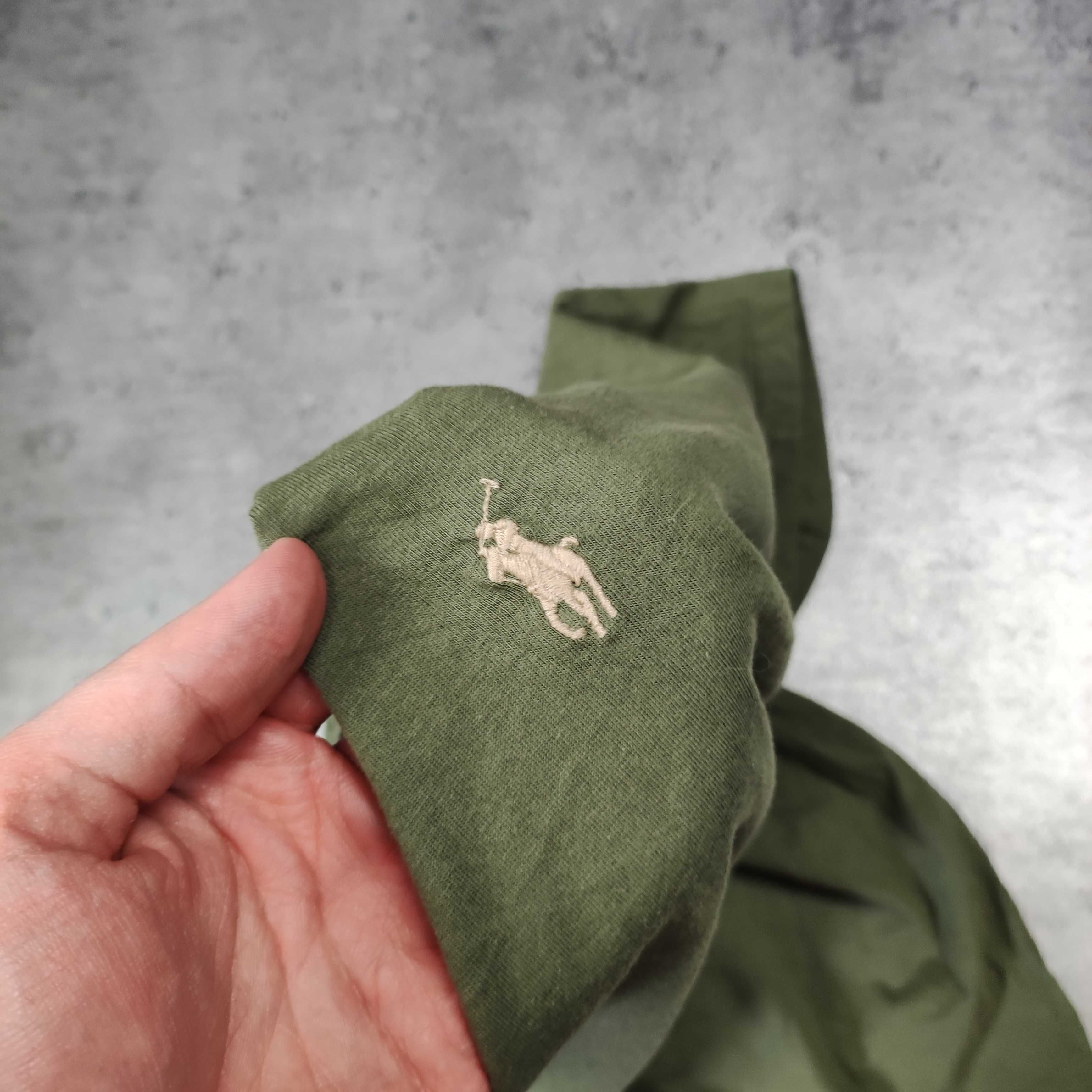 MĘSKA Koszulka PREMIUM DUŻA 4XL Polo Ralph Lauren Khaki Bawełna Haft