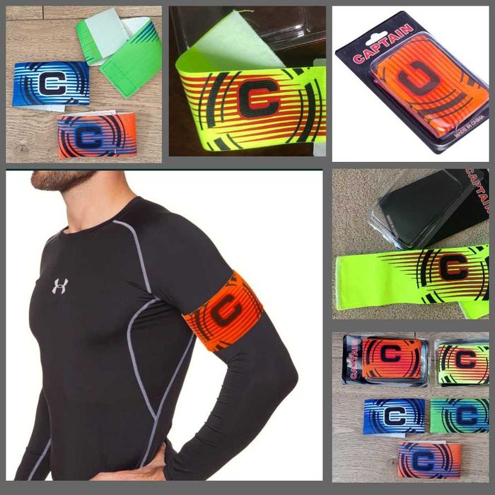 Повязка капитанская , цвета: салатовый, оранжевый, синий, зелёный