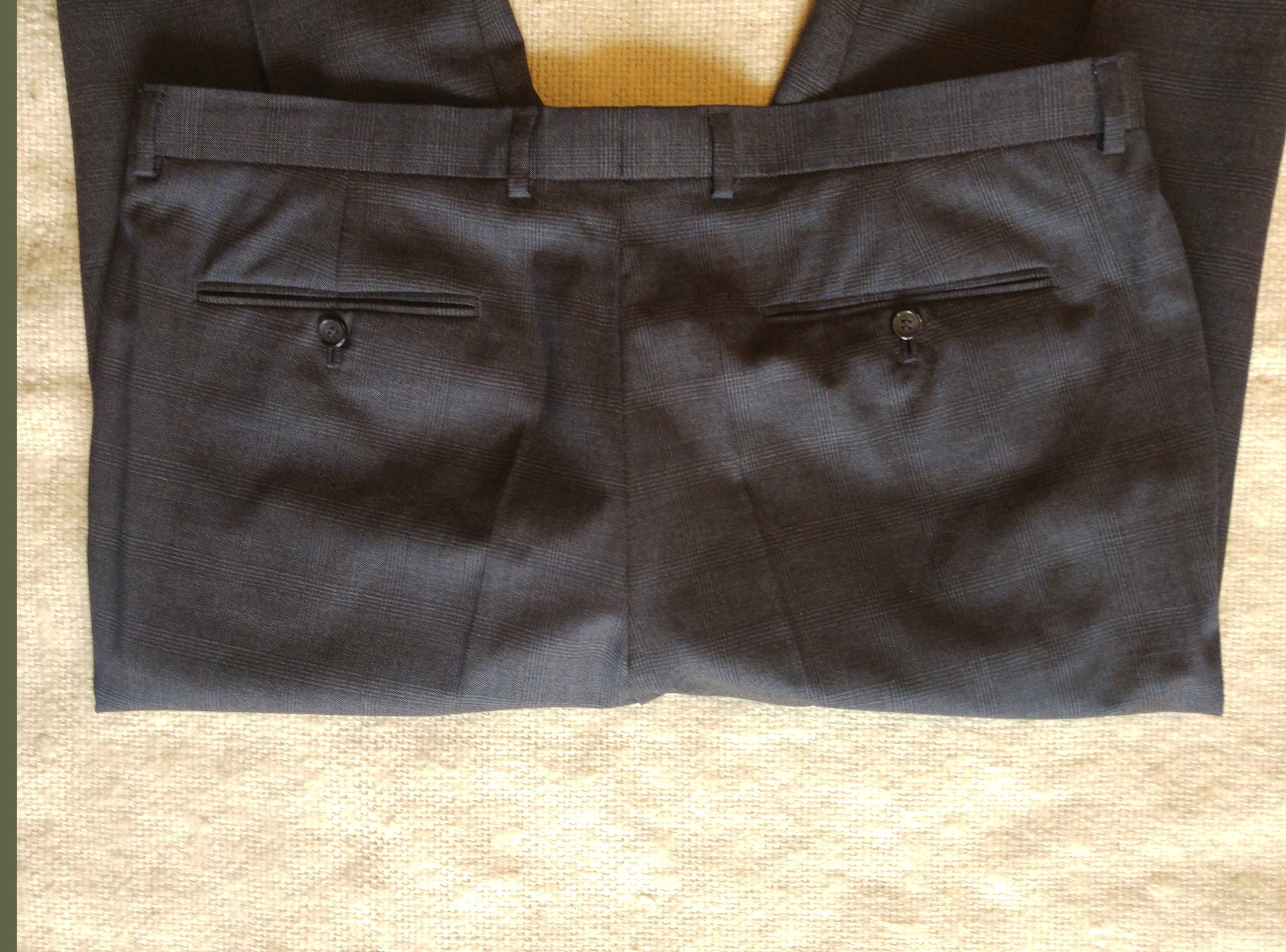 Spodnie z wełny męskie w kratę