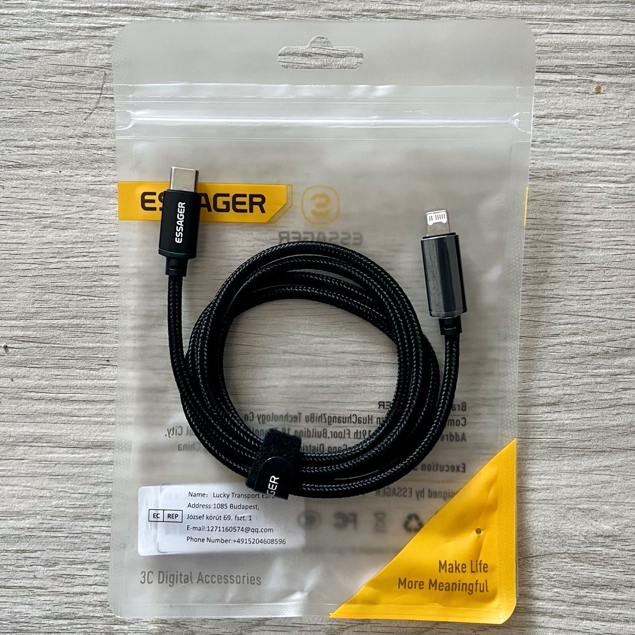 Kabel Essager USB typu C do iPhone'a 14, 13, 12, 11 Pro Max XS Xr PD 2