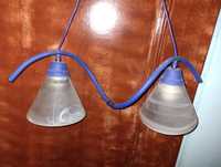 Lampa niebieska z dwoma kloszami