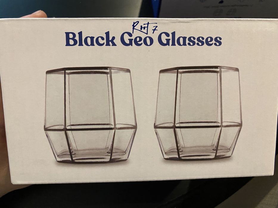 6 szt -  Szklanki do whiskey Black Geo Glasses Root 7