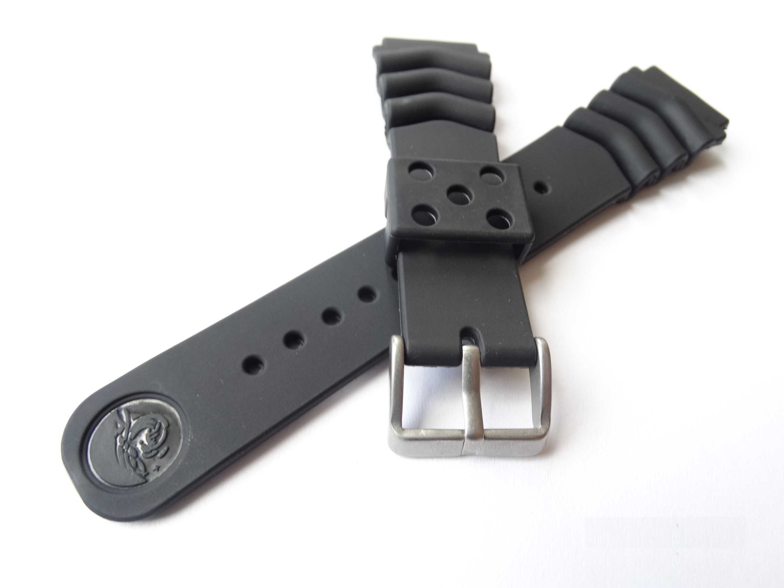 Pasek silikonowy do zegarka Seiko czarny 22mm gumowy