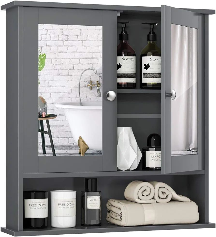 Armário de casa de banho ou sala com espelho 58x56x13 cm  ENVIO GRÁTIS