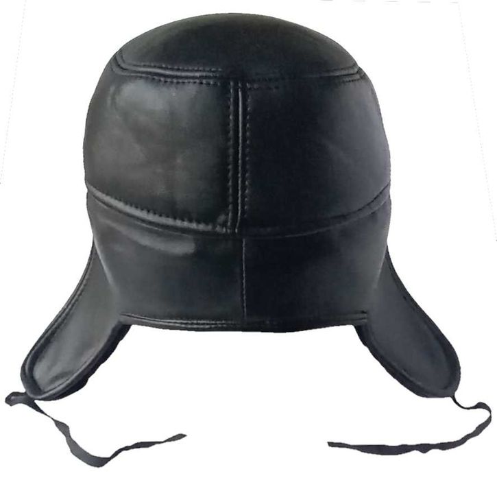 Зимова чоловіча шапка з натурольного хутра чорна р.60