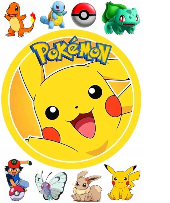 opłatek na tort pokemon zestaw 20cm