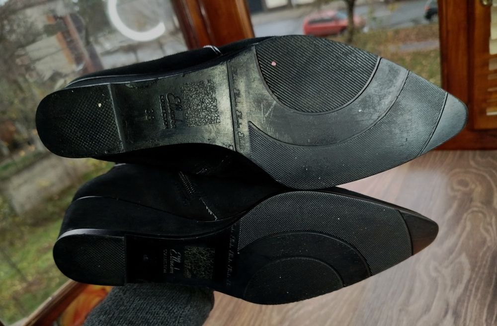 Зимові сапожки, замшові чоботи 39р, 25см