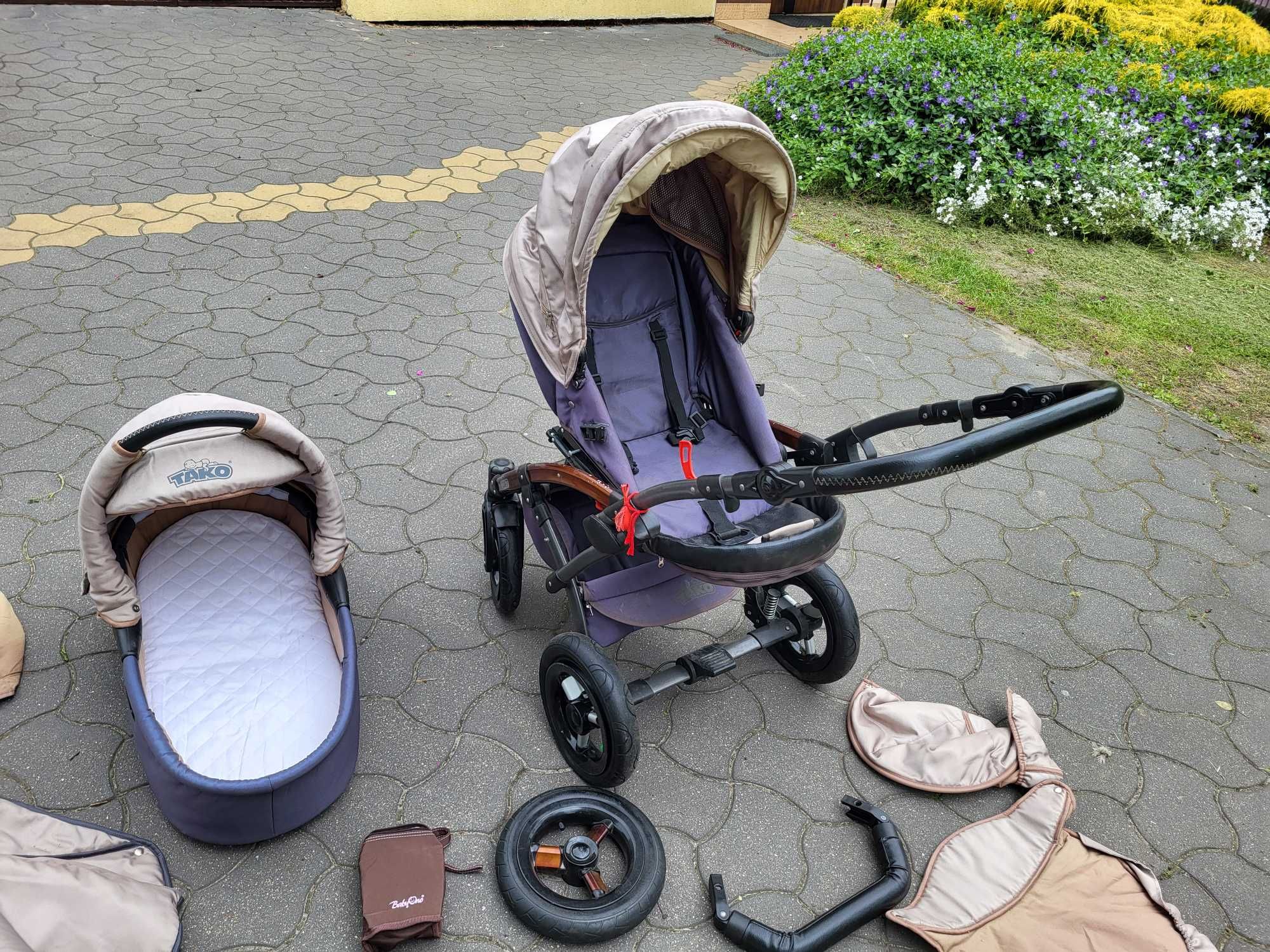 Wózek tako Laret Gray 3w1 gondola spacerówka pokrowce materac poduszki