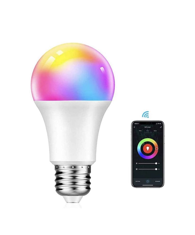 Lâmpada LED RGB WIFI E27 - Alexa/Google (NOVO)