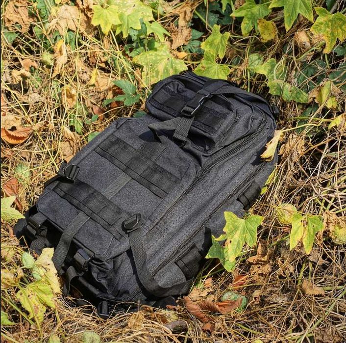 MEGA Zestaw Awaryjny Ewakuacyjny Plecak 35l Czarny + Śpiwór Termiczny