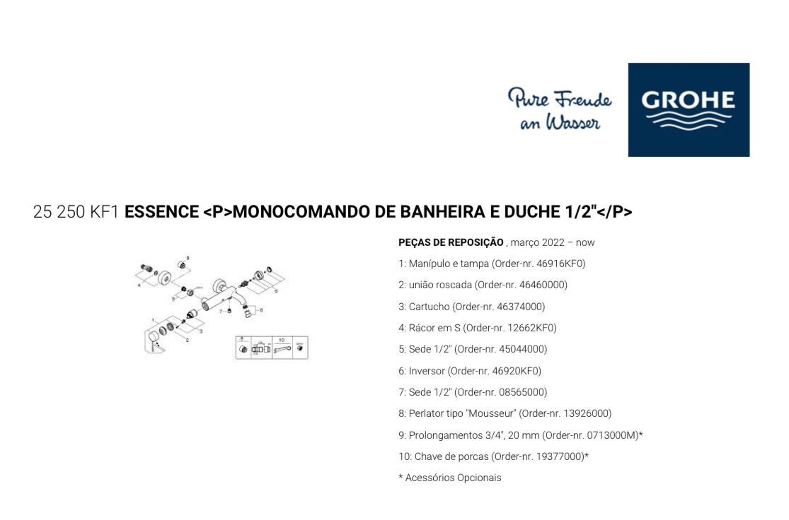 Misturadora Grohe 25 250 KF1