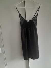Pierre Cardin czarna koronkowa koszulka  piżama bielizna 38 M esotiq