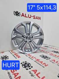 HURT nowe felgi Aluminiowe 17'' 5x114,3 Srebrne