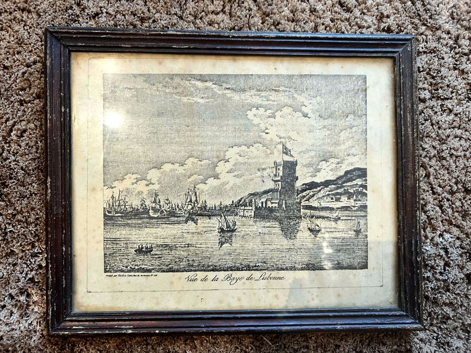 Gravura Lisboa 1798. “ Vue de la baye de Lisbonne”