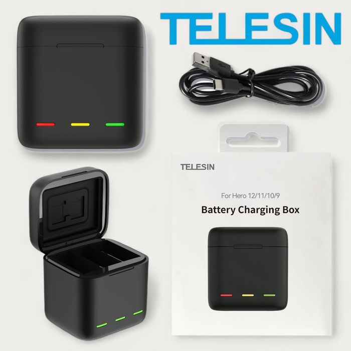 Бокс для екшн камер/Зарядний пристрій Telesin для GoPro 9/10/11/12