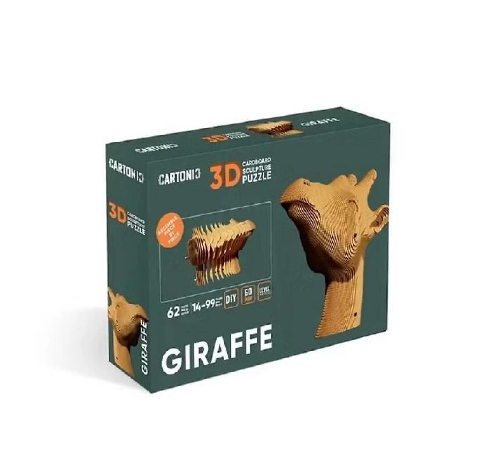 Puzzle 3D kartonowe - Żyrafa pudełko,320x220 mm