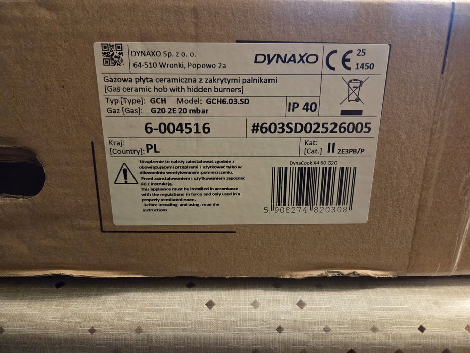 Płyta gazowa, kuchnia 4 palnikowa, DYNACOOK X4