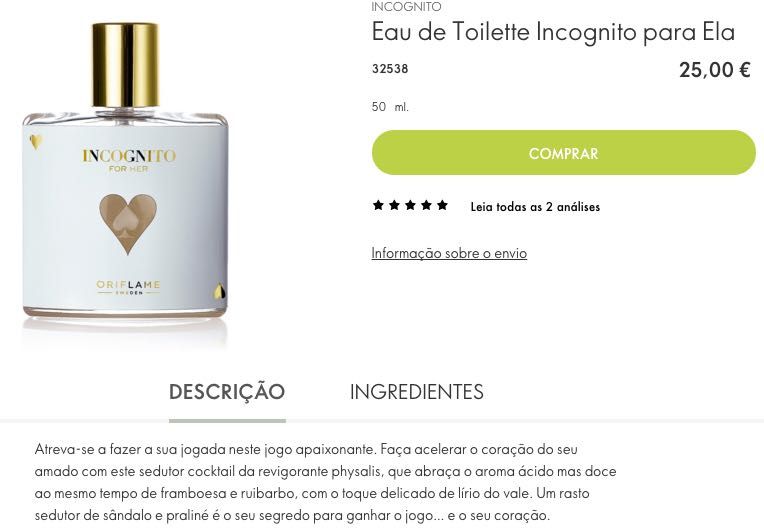 Perfume Incógnito (Cheiro maravilhoso) - Super Preço