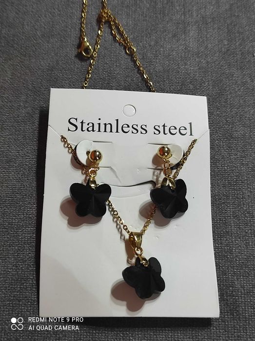 Zestaw biżuterii motylki