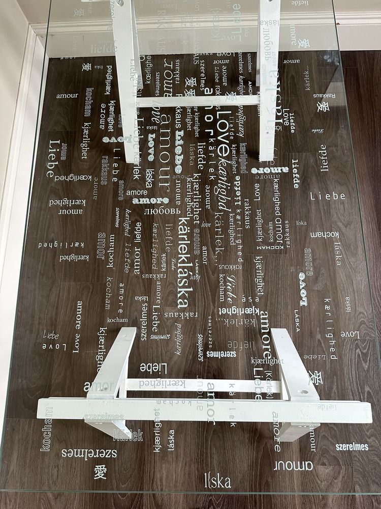 Stół vintage IKEA szklany blat biurko