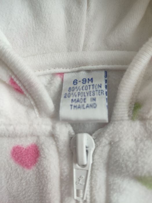 Piękna bluza dziewczęca rozpinanana z kapturem rozm.6/9 miesięcy