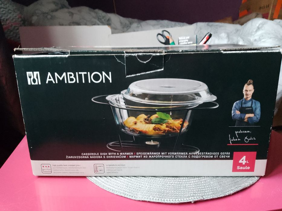 Nowe Naczynie żaroodporne Saule 4 l czarny Ambition