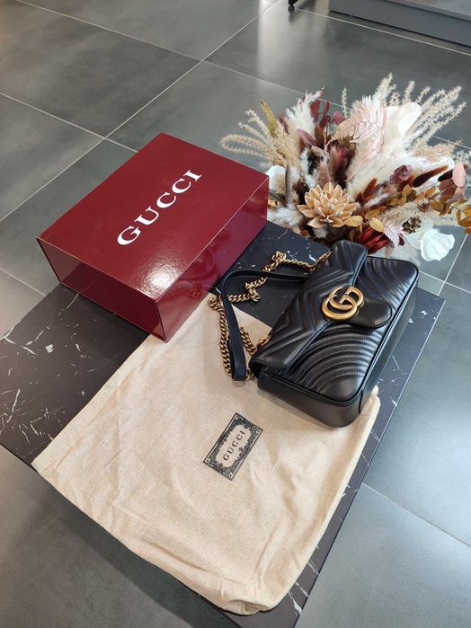 Сумка Gucci GG Marmont Small Shoulder Bag in Black With Heart